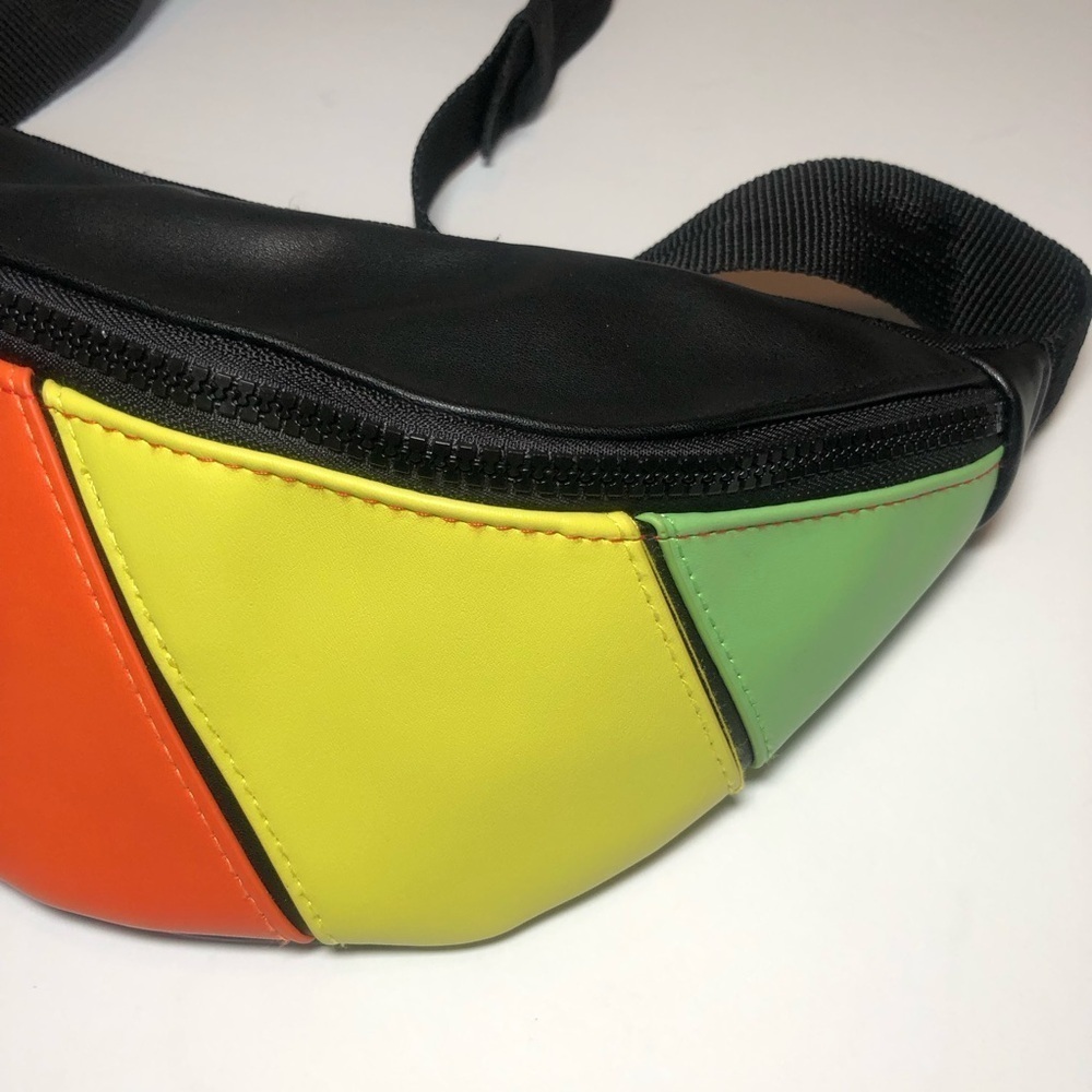 NWOT ASOS DESIGN cross body fanny pack in rainbow color block - Picture 5 of 16